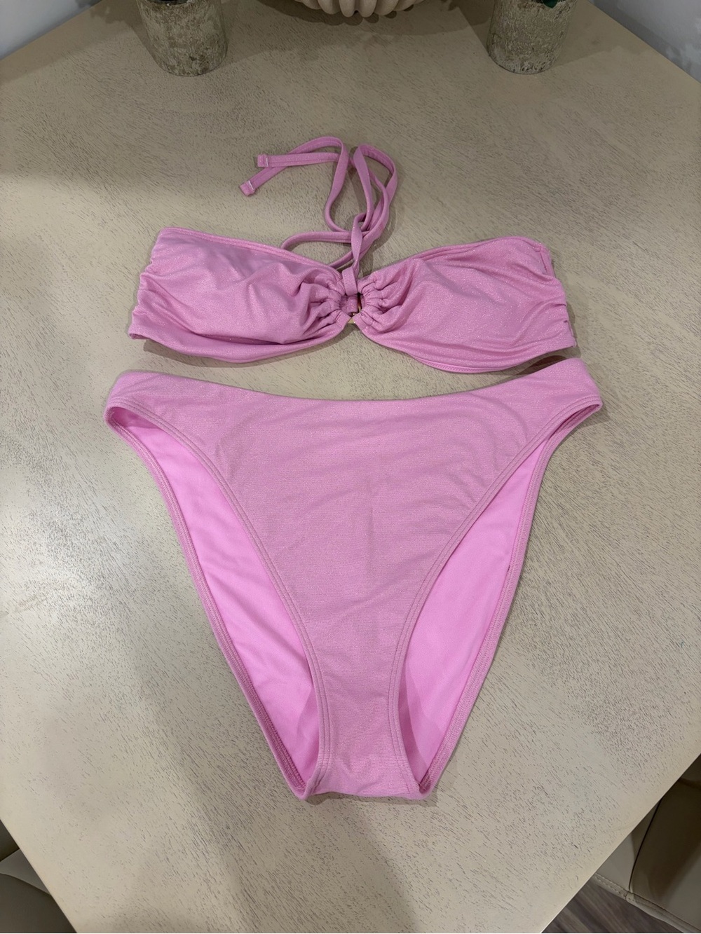 Abercrombie & Fitch Light Pink Bandeau Bikini Set